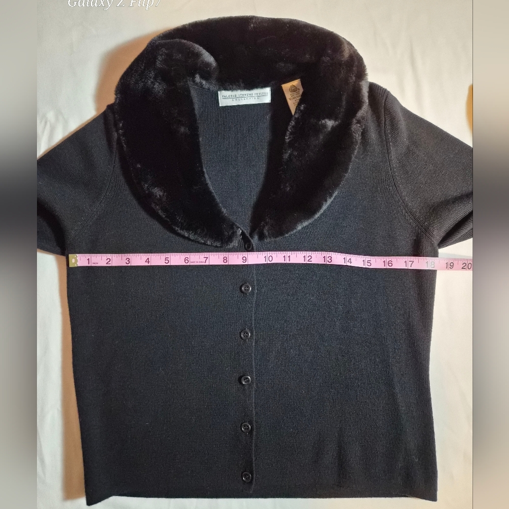 Valerie Stevens Petites | 100% Merino Extra-Fine Wool Cardigan PL - Picture 4 of 9